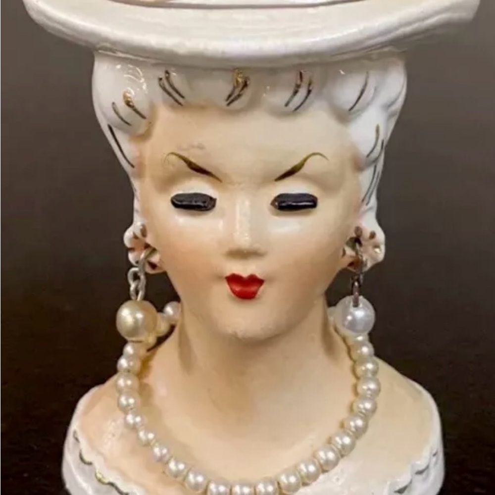 VTG Artmark Japan ceramic lady bust/ head vase/planter decor